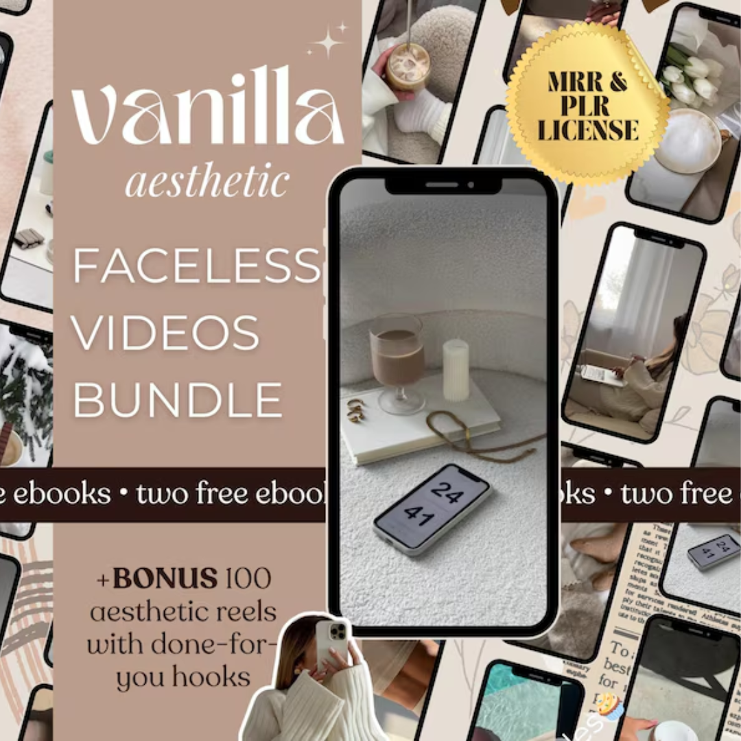 800+ Vanilla Aesthetic Faceless Reels Bundle, Videos, Faceless Marketing, Faceless Reels, Faceless Video, Digital Marketing, MRR/PLR,