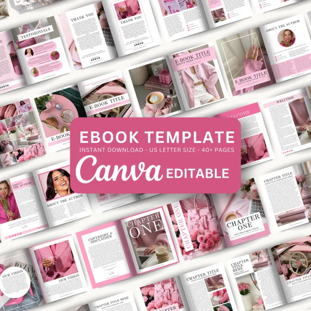 Pink Canva E-book Template: Coaching Workbook, Lead Magnet (Digital Download)