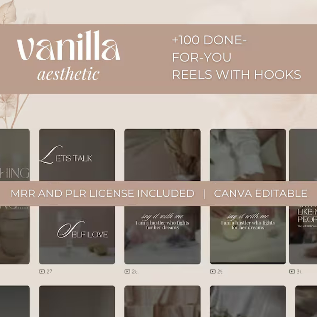 800+ Vanilla Aesthetic Faceless Reels Bundle, Videos, Faceless Marketing, Faceless Reels, Faceless Video, Digital Marketing, MRR/PLR,
