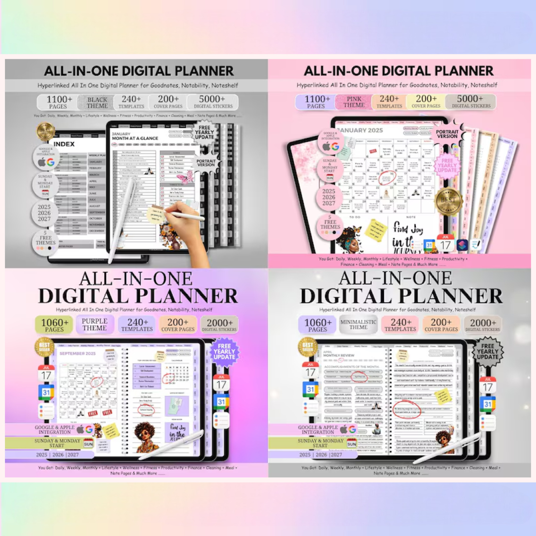 All Digital Planners, GoodNotes Digital Planner, Monthly Weekly Daily Planner, 2025 - 2027 Digital Planner, Life Planner, Ipad Planner