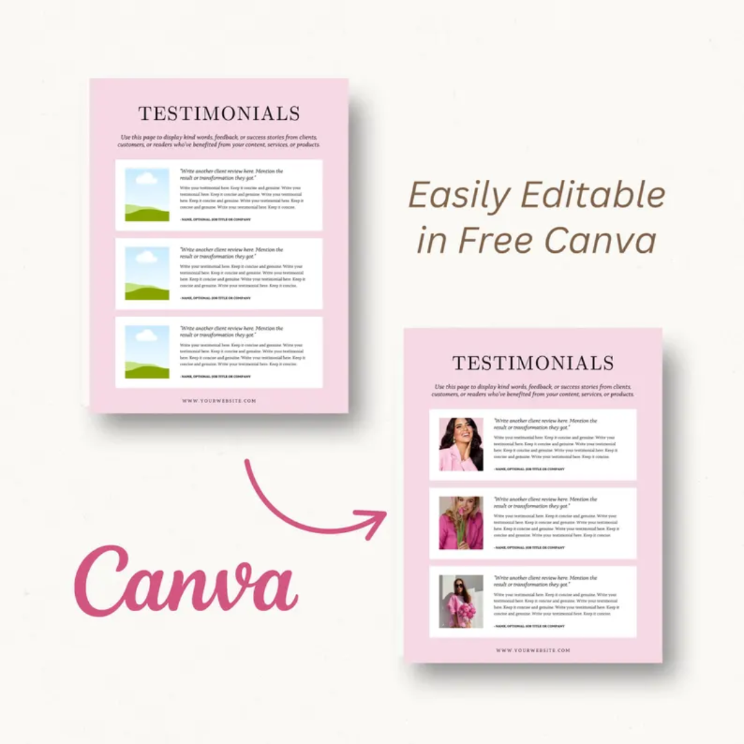Pink Canva E-book Template: Coaching Workbook, Lead Magnet (Digital Download)