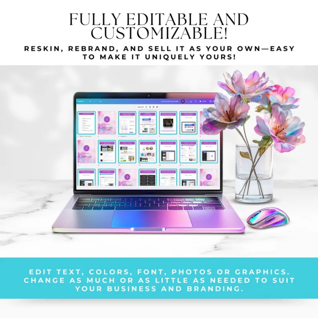 Canva Crash Course With MRR, PLR, Master Resell and Private Label Rights, How To Use Canva, Editable Template, Video Tutorials,Rebrand, DFY