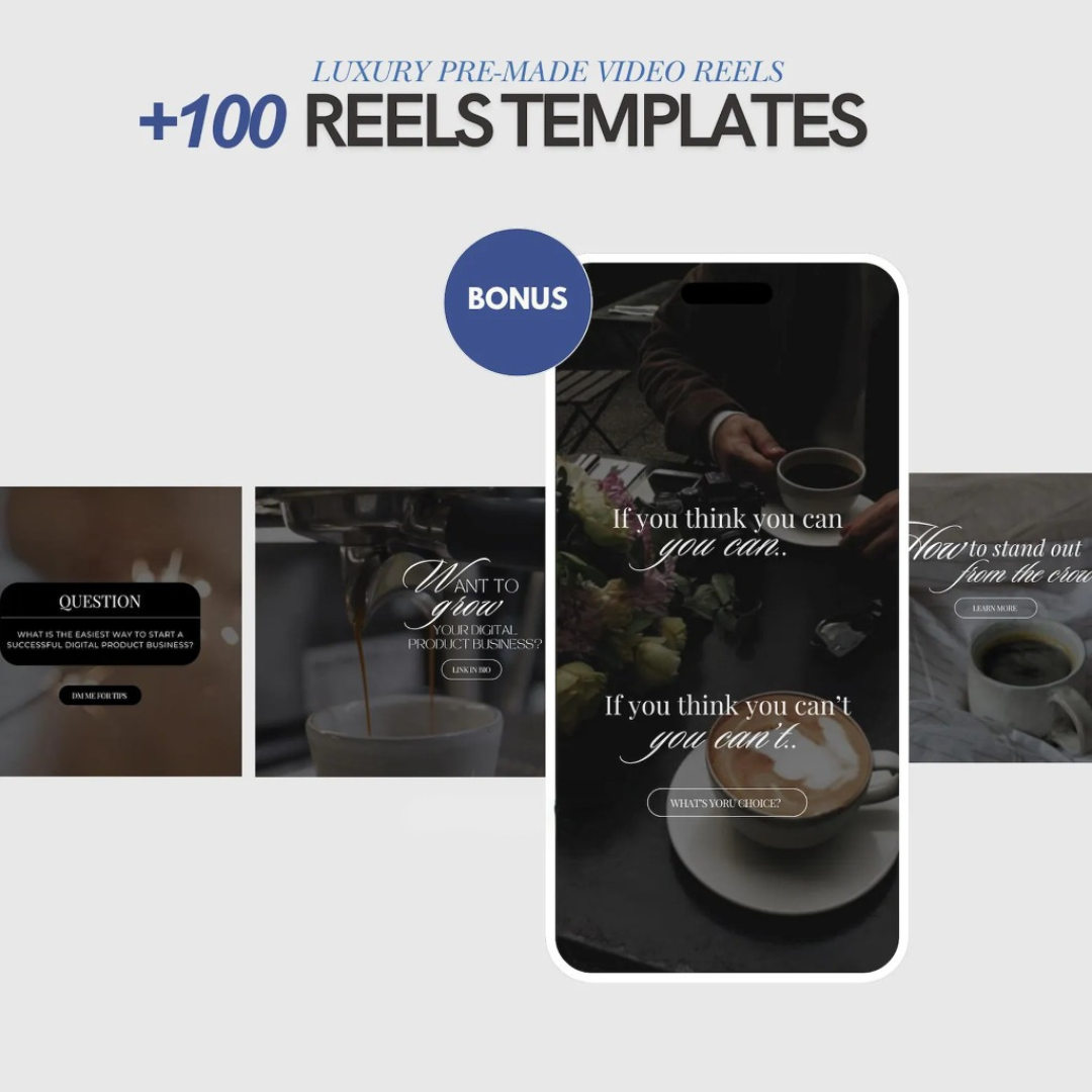 8000+ Faceless Reels Bundle, Luxury Aesthetic Faceless Videos for Instagram TikTok, Includes PLR & MRR Resell Rights DFY Digital Marketing
