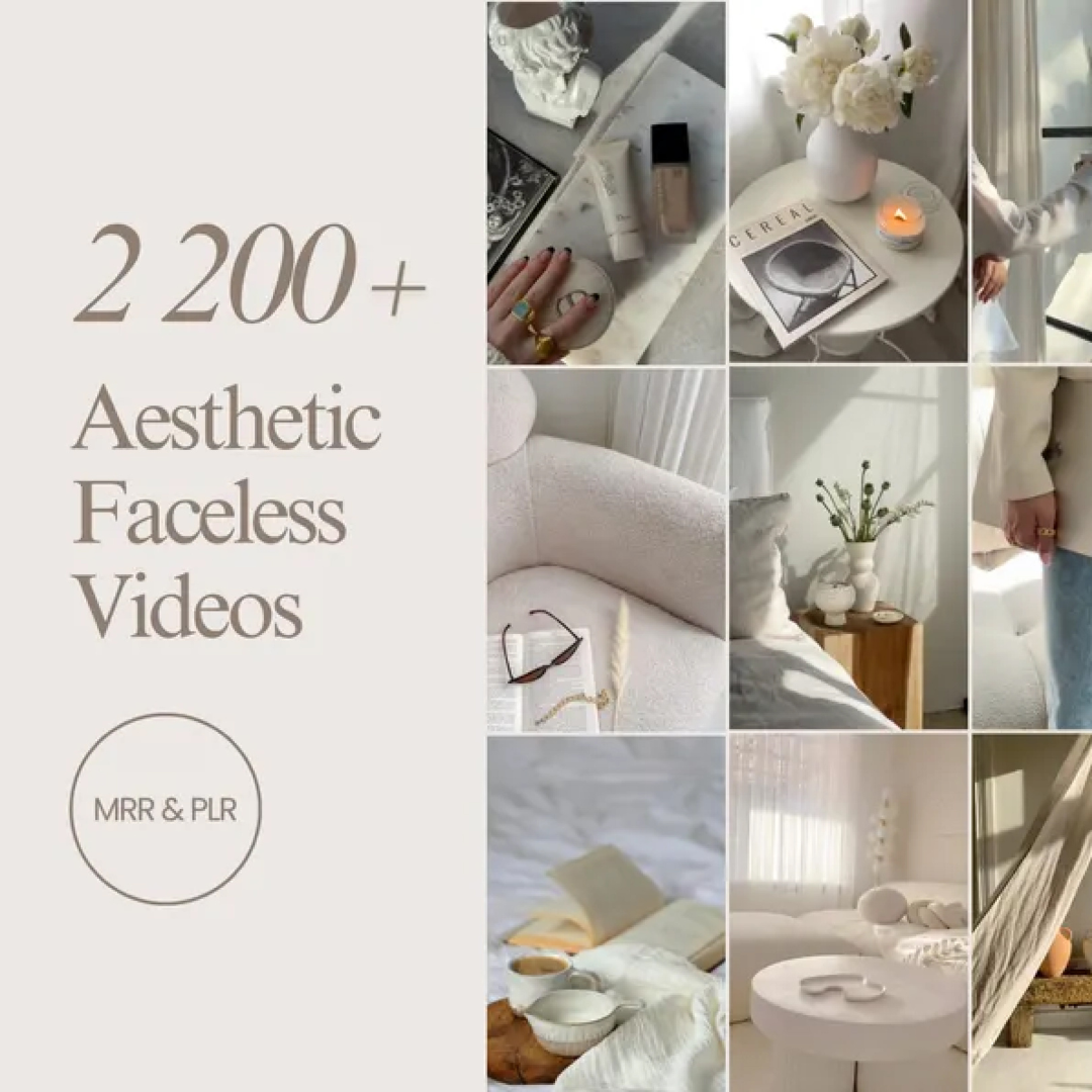 Faceless video, aesthetic video, faceless reels, luxury reels, mega reels bundle, faceless marketing, plr videos pack, mrr resell rights
