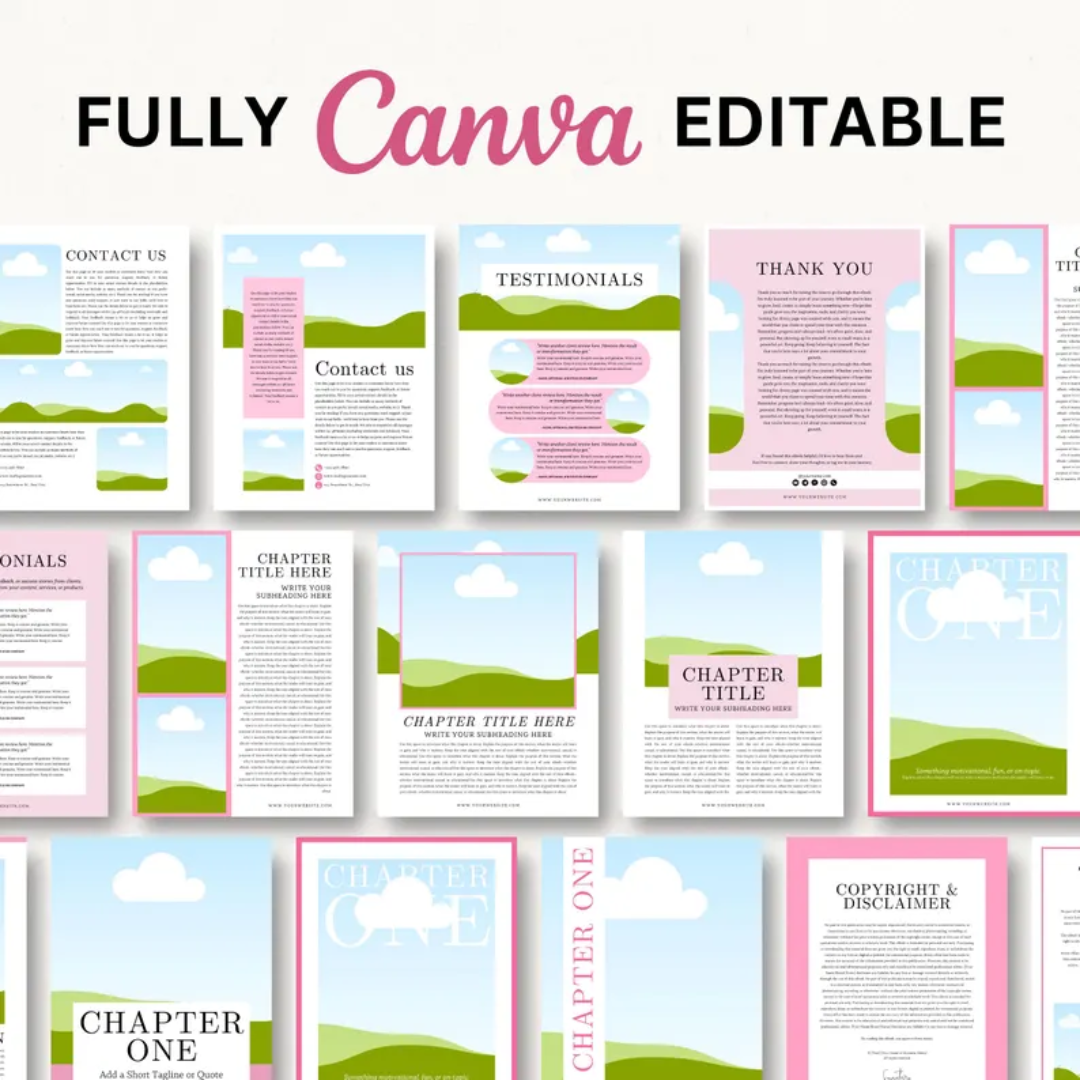 Pink Canva E-book Template: Coaching Workbook, Lead Magnet (Digital Download)