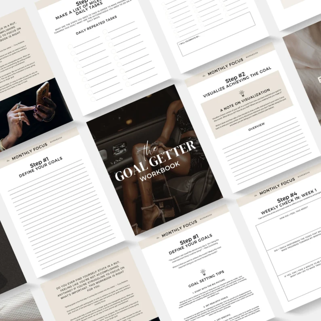 PLR Ebook Workbook PLR Digital Product Master Resell Rights Goal Getter Workbook Digital Marketing PLR Template Passive income planner