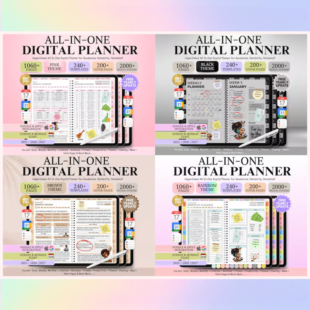 All Digital Planners, GoodNotes Digital Planner, Monthly Weekly Daily Planner, 2025 - 2027 Digital Planner, Life Planner, Ipad Planner