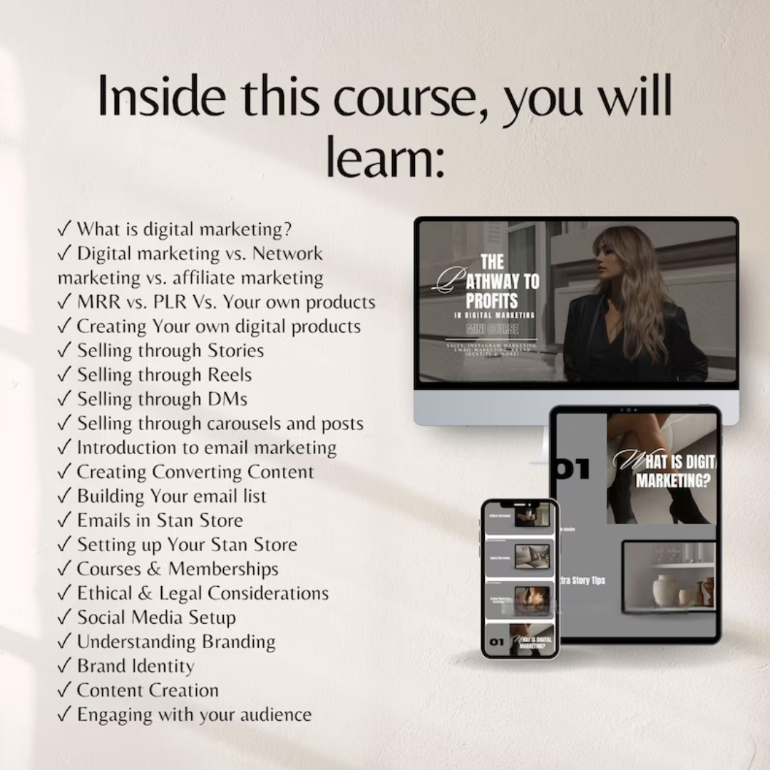 How to Market Your Products, Digital Marketing 101 Course with Master Resell Right MRR PLR Pathway to Profits Mini Course instagramgrowth strategy for Digital Marketers